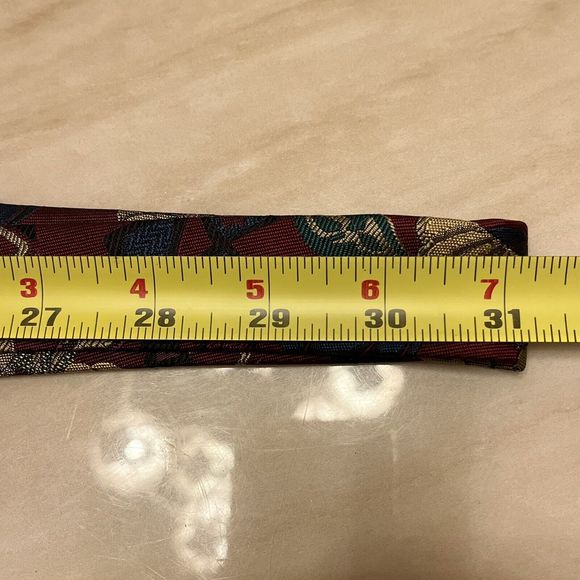 XMI PLATINUM Necktie Floral  Wide & Long England Silk Hand Made In USA 4”x62.5” - Picture 5 of 5